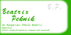 beatrix peknik business card